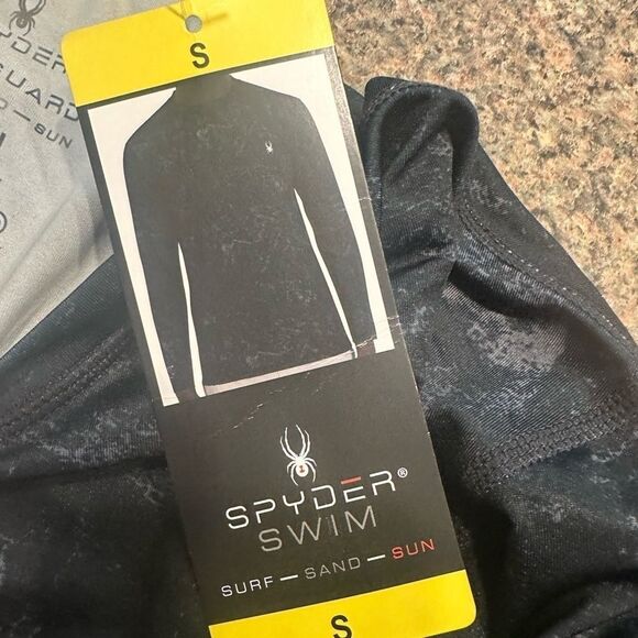 Spyder swim rashguard shirt men’s S new with tags black grey - Picture 7 of 11